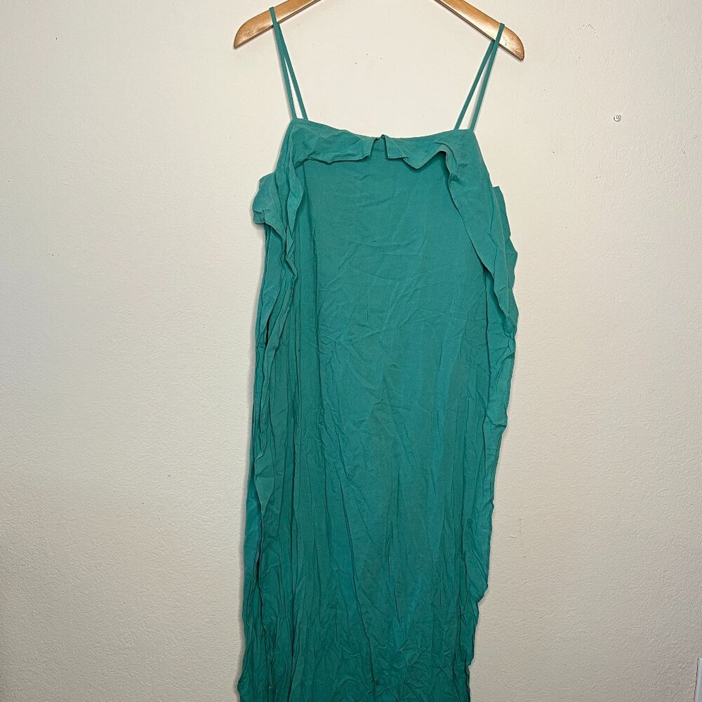 Urban Outfitters Long Side Slit Green Dress Tags Attached with Jumper Inside